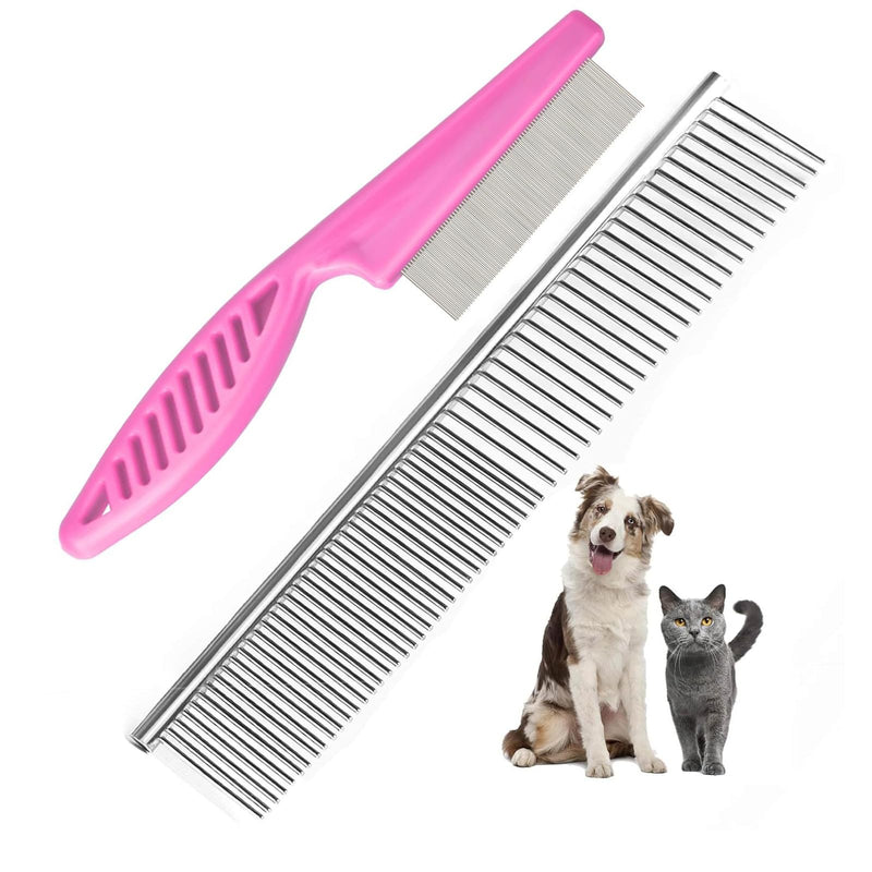 Pets Grooming Comb Kit for Small Dogs Puppies for Tear Stain Remover, 2-in-1 with Round Teeth to Remove Knots Crust Mucus by - PawsPlanet Australia