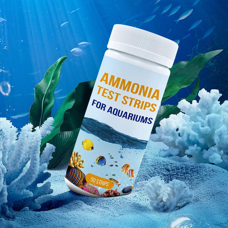 DONGKER 50pcs Aquarium Ammonia Test Strips,NH3/NH4 Test Kit Fast Testing Ammonia for Aquarium/Pond/Pool