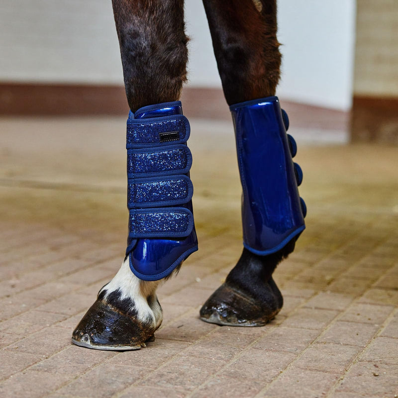 HORZE Protection Boots with Glitter Horse Dark Blue