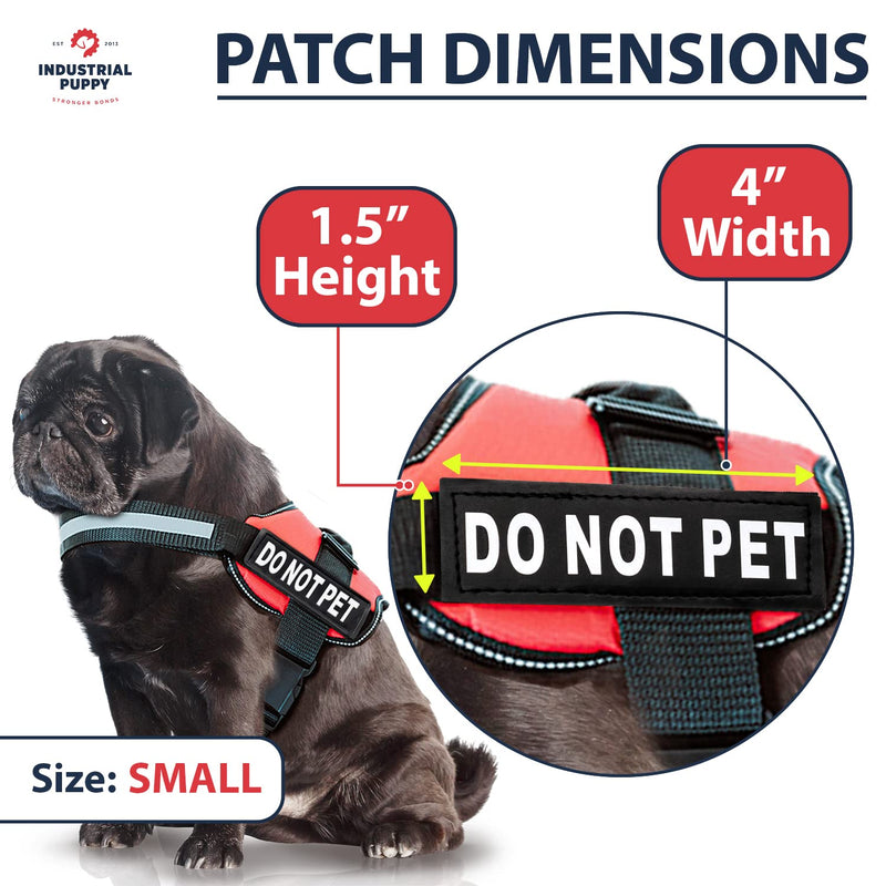 Industrial Puppy Do Not Pet Patch - Attachable Patches with Hook Backing for Do Not Pet Dog Vest Harness or Collar - Service Dog, Emotional Support, Service Dog in Training, and Therapy Patches Black, White Small (1.5 x 4") - PawsPlanet Australia