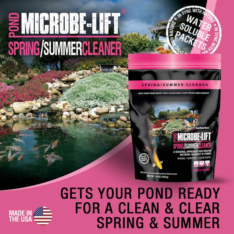 MICROBE-LIFT 10XSSCX1 Spring and Summer Pond and Outdoor Water Garden Cleaner, Safe for Live Koi Fish, Plant Life, and Decor, 16 Ounces - PawsPlanet Australia