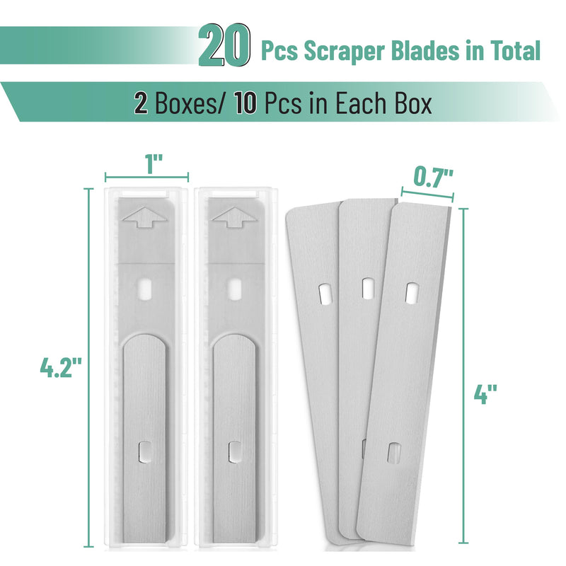 Bates- Replacement Scraper Blades with Dispenser, 4 Inch, 2 Pack, 10 pcs/pack, Carbon Steel Razor Blades, Floor Scrapper Blade, Replacement Razor Blades, Paint Scraper Blades, 4 Inch Scraper Blades - PawsPlanet Australia