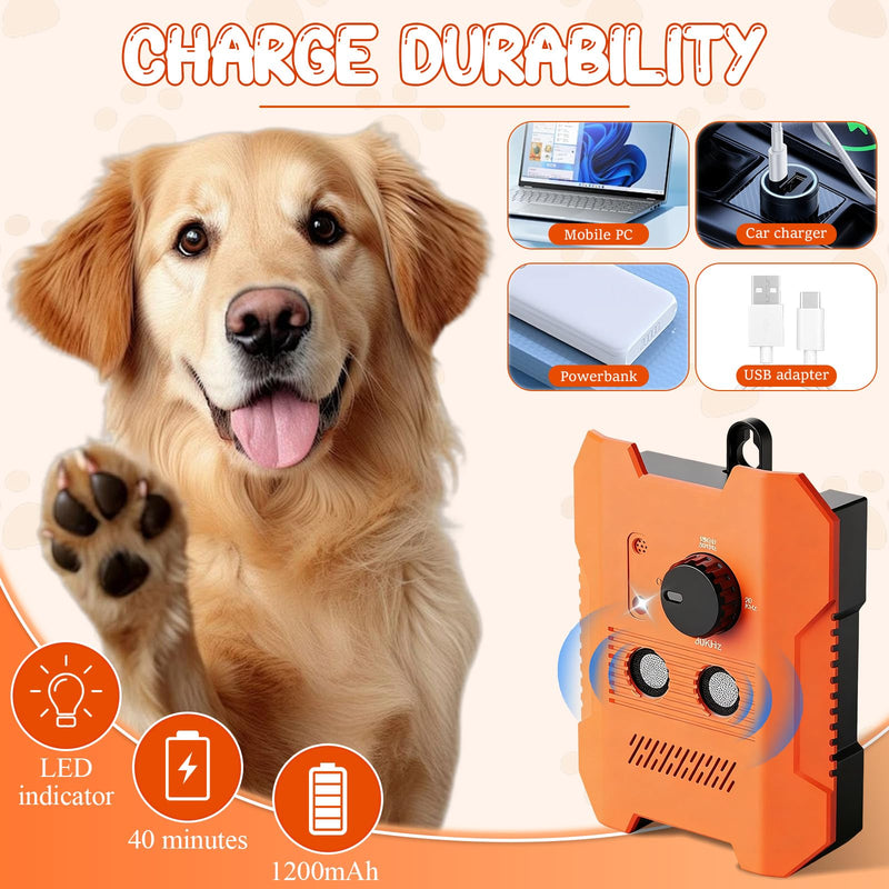 Dog Bark Deterrent Devices, Ultrasonic Anti Barking Device for Dogs, 3 Training Modes Automatic Standby, 200 Feet Bark Guard for Outdoor, Suitable for Dogs of All Breeds and Sizes