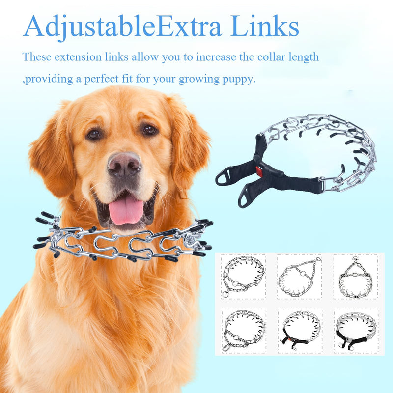 4 Pack Extra Links Prong Collar for Dog,Replacement 2.25/2.5mm Stainless Steel Pinch Collar for Dogs Links Extra Training Collar Links (2.25mm/2.5mm) Silver - PawsPlanet Australia