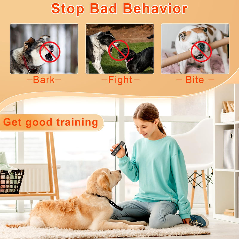 Anti Barking Device for Dogs - Dog Bark Deterrent Devices for Stopping Bad Dog Behavior - Ultrasonic Dog Bark Deterrent, Refuse to Shout and Slap - Best Anti Barking Device Rechargeable Black - PawsPlanet Australia