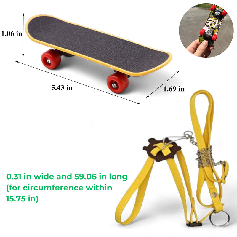 Adjustable Tortoise Leash and Funny Skateboard Set, Training Harness and Mini Skateboard for Turtle Dragon Bearded Lizard Small Pets, Pet Tortoise Toys, Accessories for Tortoises (Large) Large - PawsPlanet Australia