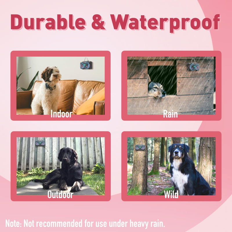 Anti Barking Device for Dogs - Dog Bark Deterrent Devices with 3 Modes Range 50ft, Rechargeable Ultrasonic Dog Barking Silencer for Indoor & Outdoor Pink