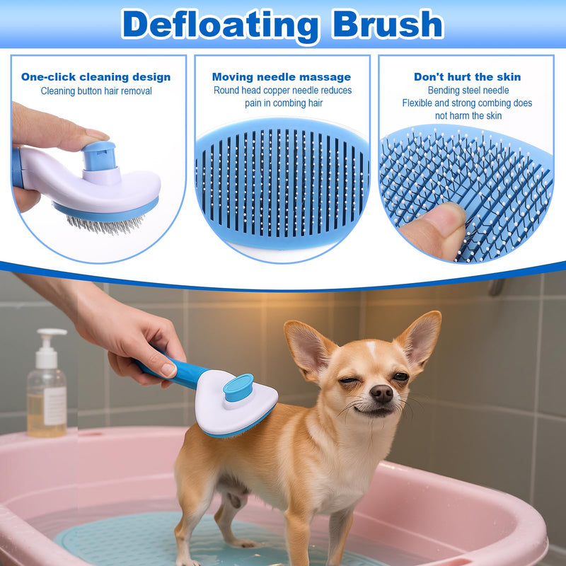 XANGNIER Dog Bath Brush Scrubber Kit,Pet Shower Washing Brush Bathing Supplies Set-With Shampoo and Soap Dispenser,Finger Toothbrush,Silicone Grooming Scrub Tool for Cat Dog Puppy Long Short Hair - PawsPlanet Australia