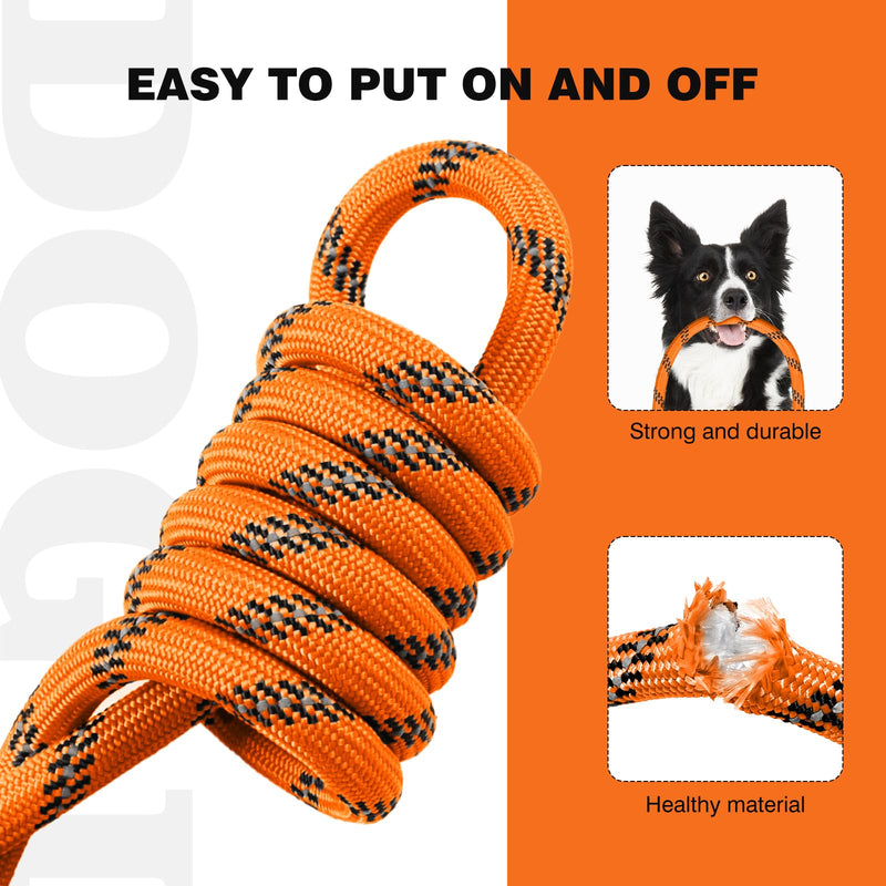 lynxking Slip Lead Dog Leash Reflective, Heavy Duty Comfortable Strong Rope for Large Medium Small Dogs No Pull Pet Training (Orange, Small 3/8in x 6ft-Slip Lead) Orange - PawsPlanet Australia