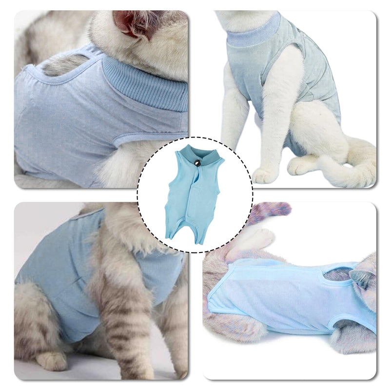 Cat Bodysuit After Surgery Castration Cat Professional, Cat Bodysuit for Cats Surgery, Recovery Suit Cat Clothing, Suit Abdominal Wounds, Breathable Cat Harness, Cat Jumper Medical Pet Blue M