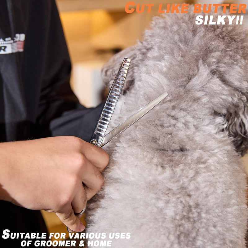 High-end Professional Dog Grooming Thinning Scissors Teeth Cutting Blending Shears Pet Texturizing Shears 7.5 Inch Extremely Very Sharp Stainless Steel Alloy For Cat Other Animals Groomer Thinning Shears 7.5inch - PawsPlanet Australia