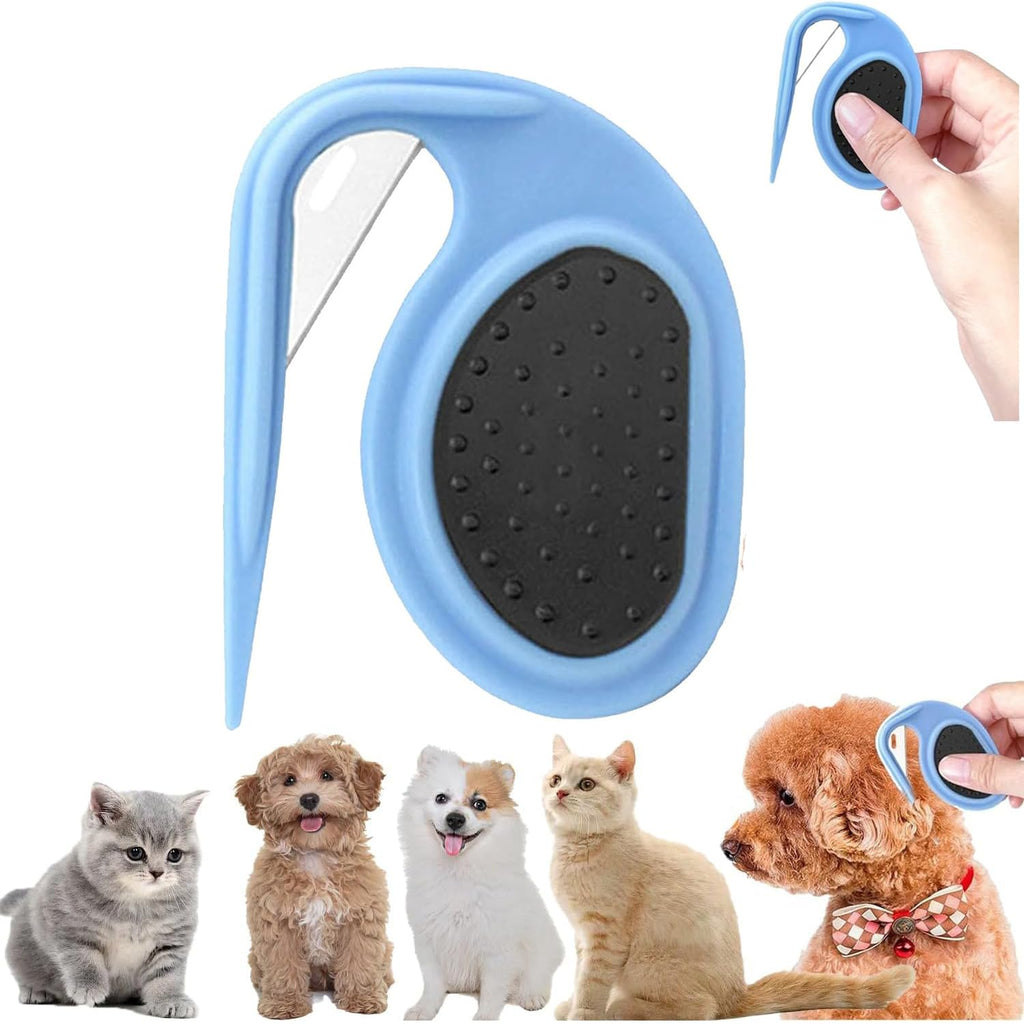 Pet Knotting Comb - 2024 New De Knotting Comb for Dog Pet Grooming Brush, Knotting Comb for Cats, Pet Dematting Comb Knotting Combs Hair Removal, Pet Grooming Combs Dematting Tools (Blue) - PawsPlanet Australia