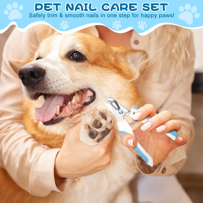 7-in-1 Pet Grooming Kit–Cat Brush,Dog Brush for Shedding,Double-Sided Flea Comb,Dog Nail Trimmers,Dog Bath Supplies–For All Cat And Small/Large Dog Shedding（Blue 7-Blue - PawsPlanet Australia