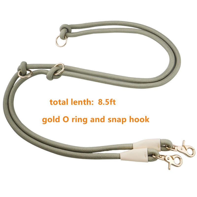 8.5ft Hands Free Nylon Rope Dog Leash,Adjustable Crossbody Dog Leash, Around The Waist Dog Walking Leash, Dog Running Leash Hands Free 8.5ft x 10mm Army Green - PawsPlanet Australia