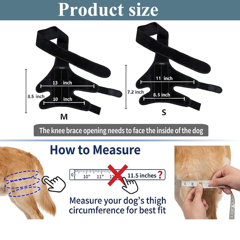 Dog Knee Brace for Torn ACL CCL – Adjustable Hind Leg Support with Metal Stabilizers, Relieves Joint Pain, Aids Recovery & Prevents Injury, Comfortable & Secure Fit for Dogs Back Leg (S) S