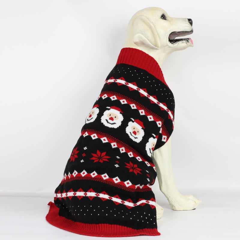 HAPEE Christmas Sweater for Large Dogs, Santa Pet Clothes, Xmas Accessories, Dog Apparel (P04-RedBlack Santa, XX-Large) P04-RedBlack Santa - PawsPlanet Australia