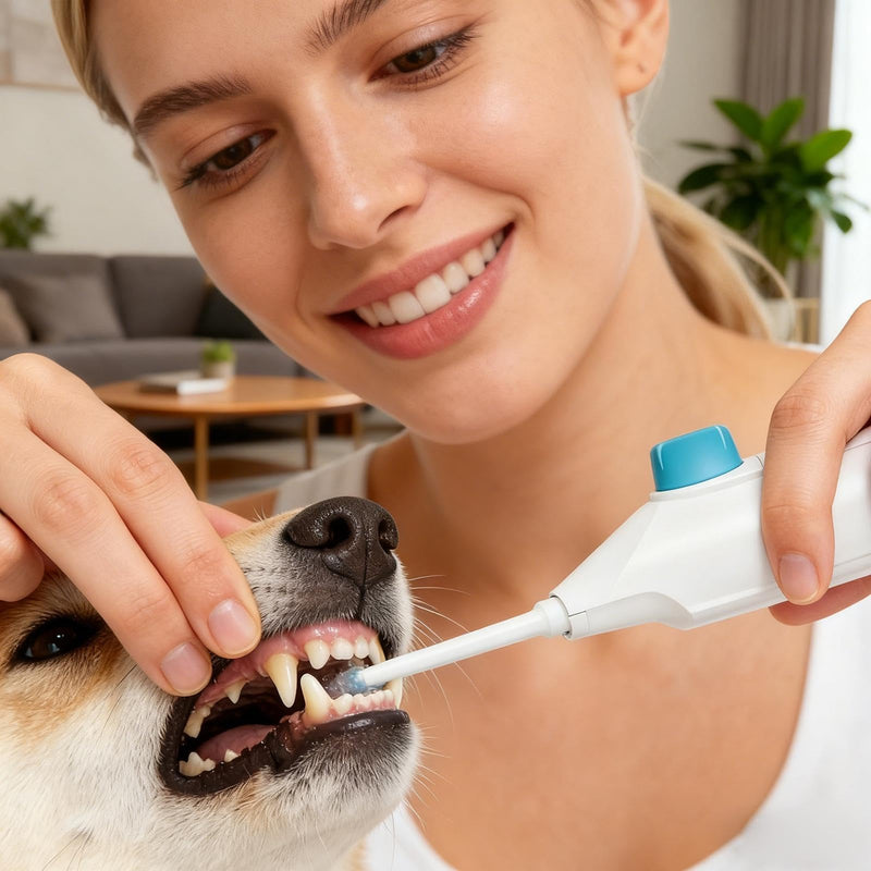 Pet Toothbrush | Electric Ultrasonic Dog Toothbrush | Rechargeable | -Remover, Bad Breath Cleaner, Long-Lasting, Perfect for Cats, Puppies, Small, Medium and Large