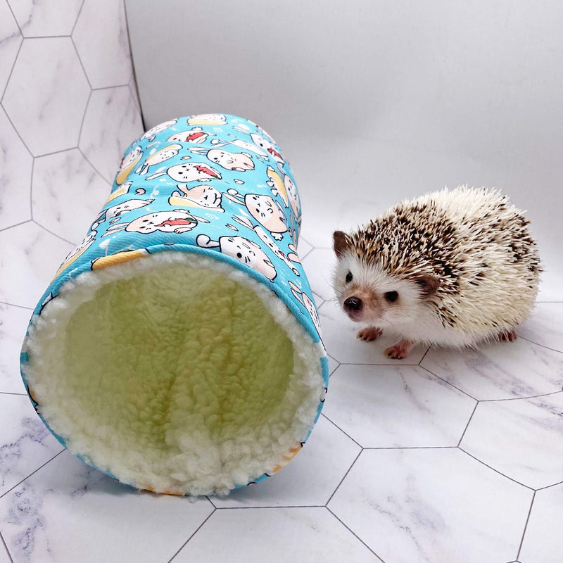 Fleece Small Animal Tunnel Collapsible Pet Play Toy Tunnel Tube for Dwarf Rabbit Hamster Guinea Pig Toys Chinchilla Sugar Glider Hedgehog Hideout Cave Blue - PawsPlanet Australia