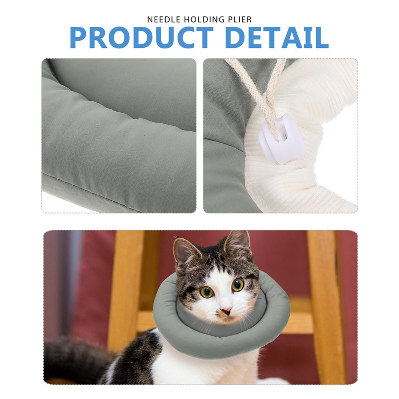 Abaodam Cat Collar made of Robust Fabric and PP Cotton Pet Protective Collar for Fast Recovery and Pain Reduction after Surgery or Injury