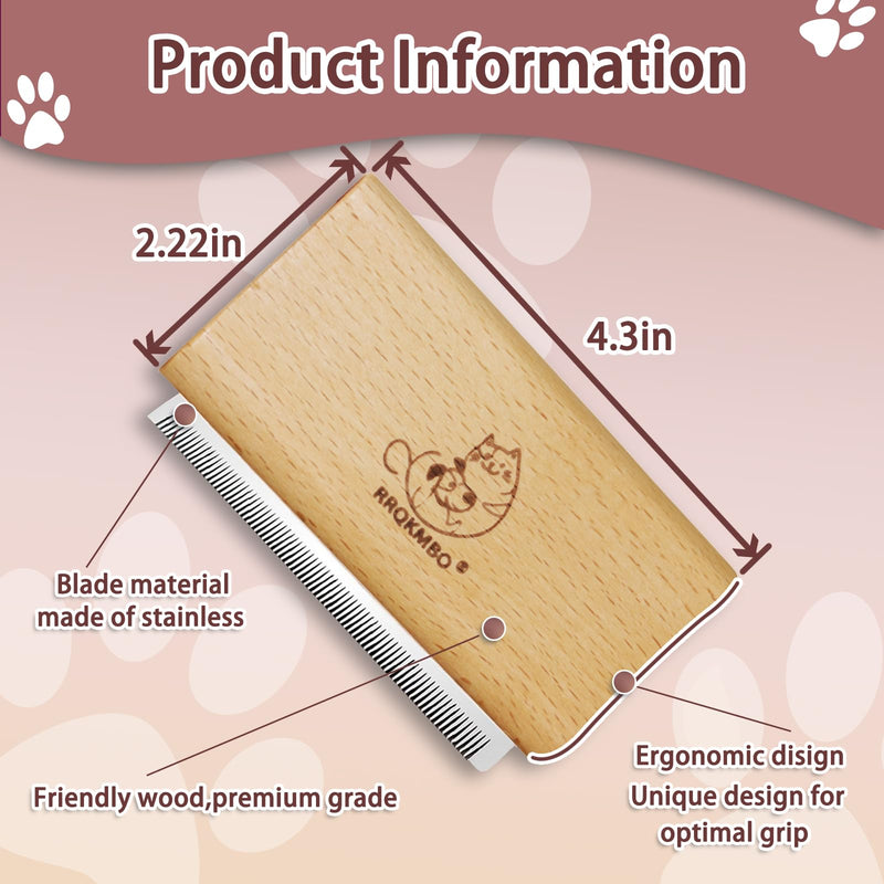 Premium Dog Brush for Shedding,Deshedding Brush Combs for Dogs,Cats,Horses,Professional Pet Hair Removal Grooming Tool for Short and Long Hair,Wooden Deshedder Shedding Tool (Nature Wood 4.33 Inch) - PawsPlanet Australia