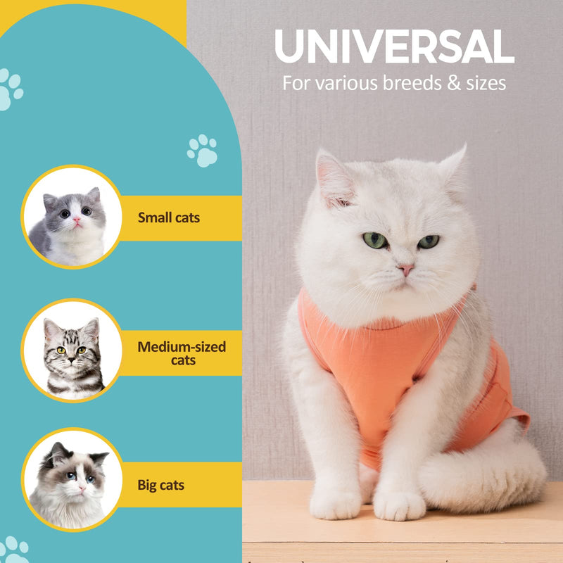 Avont Cat Recovery Suit Bundle with Cat Cone Collar Soft - PawsPlanet Australia