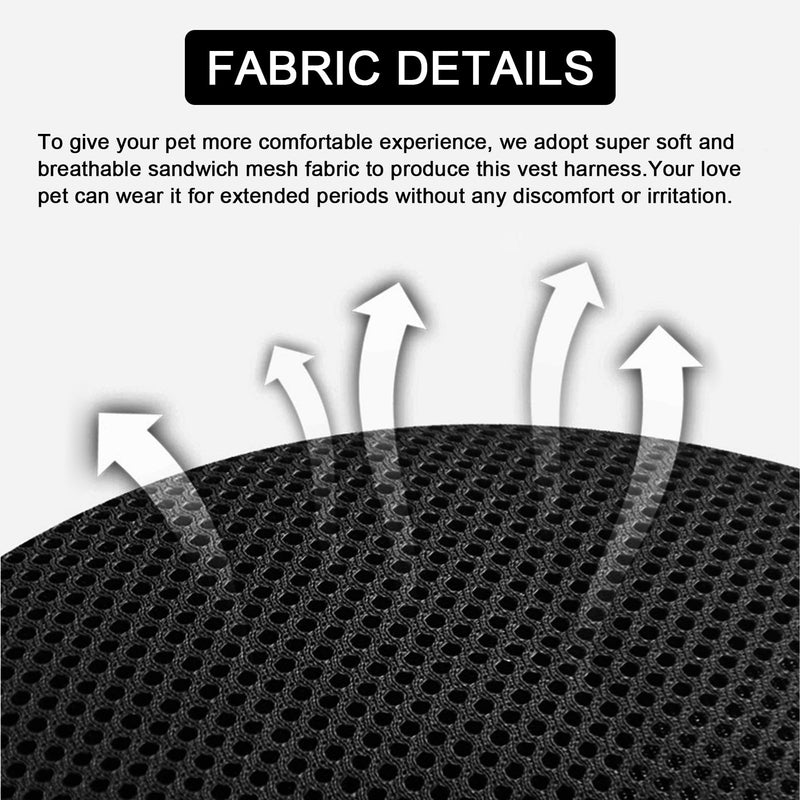 Cat Harness and Leash Set: Upgraded Escape Proof Vest with Lead for Large Cat Small Dog Puppy Walking, Soft Jacket Reflective Strips, Black (S) S - PawsPlanet Australia