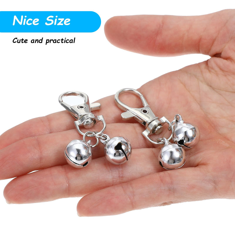 6Pcs Bell for Dog Collar, Cat Bells for Collar Loud, Mini Dog Cat Bell, Silver Pet Pendant Accessories Training Collars Charm with Snap Clips, Safe for Cats & Small Breeds - PawsPlanet Australia