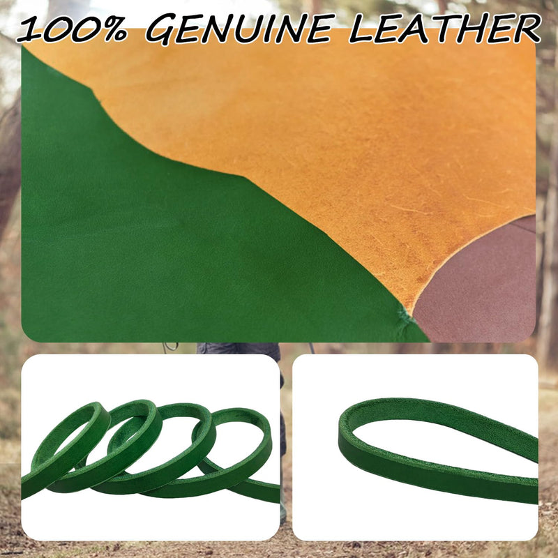 LWBMG Leather Dog Leash for Small Dogs 6ft, Heavy Duty Pet Lead, Soft Genuine Leather Leash for Small Medium Dogs（1/2" X 6', Green） 6ft x 1/2'' - PawsPlanet Australia