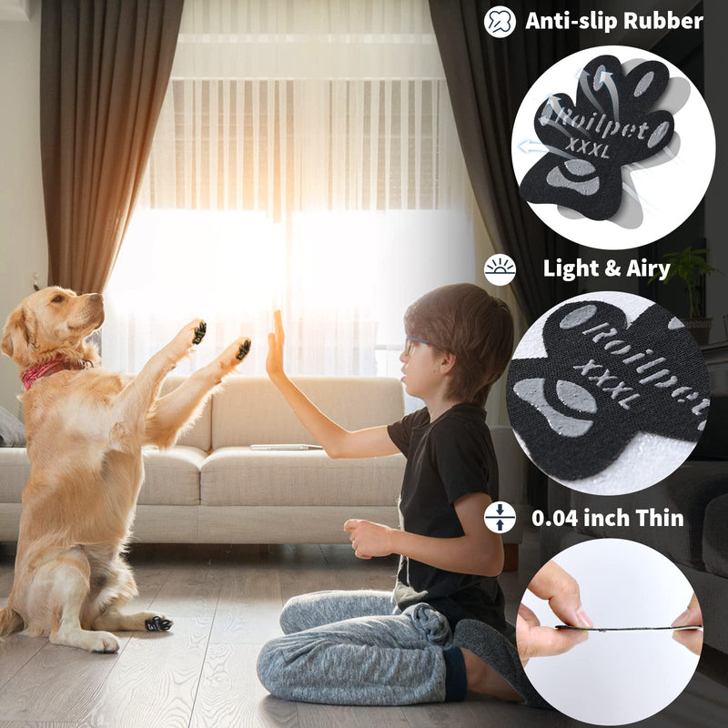 Dog Paw Protector Anti-Slip Pads, Toe Grips for Dogs from Slipping On Hardwood Floors, Stronger Self-Adhesive Paw Pad Provide Traction for Senior, Injured Dogs, (12 Sets - 48 Pads, XL) Black XL (2.32"x2" 41-60 lbs)