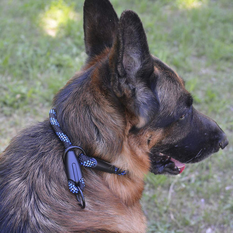 BronzeDog Rope Pro Training Dog Collar Braided No Pull Quick Release Round Lead Collars for Dogs Small Medium Large Puppy (L - 21.7" Long, Blue) L - 21.7" Long - PawsPlanet Australia