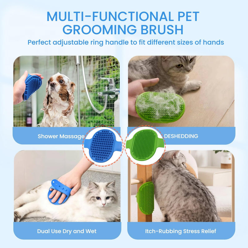 9-in-1 Pet Grooming Kit:Deshedding Brushs,Massage Gloves Brush,Silicone Finger Toothbrushes,Shampoo Bath Brushs,Slicker Brush – Complete Grooming Set for Dogs, Cats, and Small Animals - PawsPlanet Australia