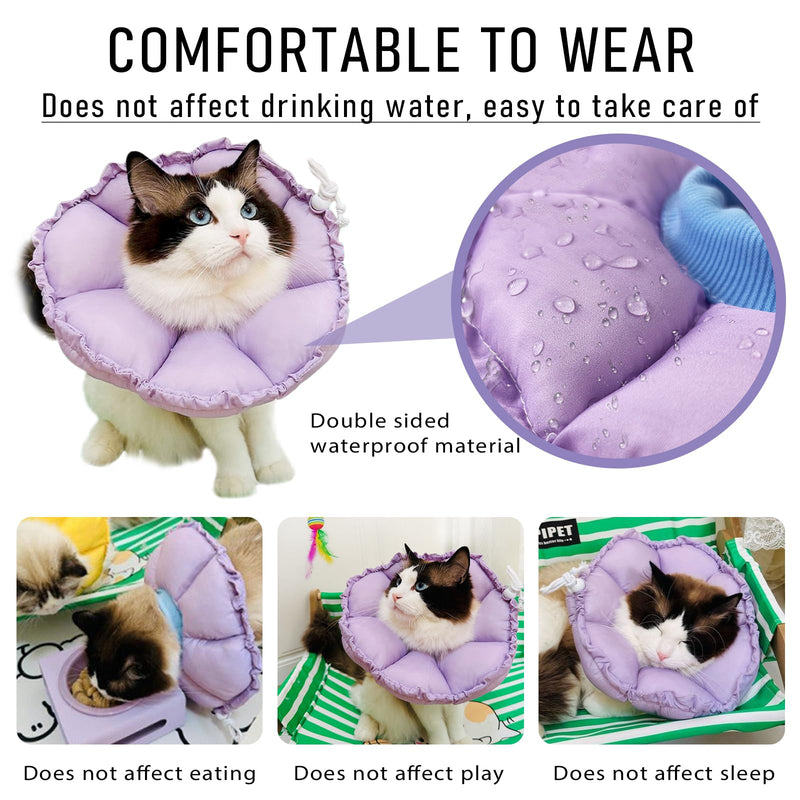 JSTHHTT Cat Collar, Adjustable Cat Neck Collar, Soft Flowers Cat Collar Cone, Anti Bite Safety Protective Collar, for Cats Small Dogs After Surgery and Injuries