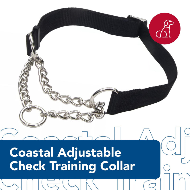 Coastal Pet - Check-Choke - Adjustable Check Training Collar for Dogs, Black, 3/4" x 14"-20" 3/4" x 14"-20" (Pack of 1) - PawsPlanet Australia