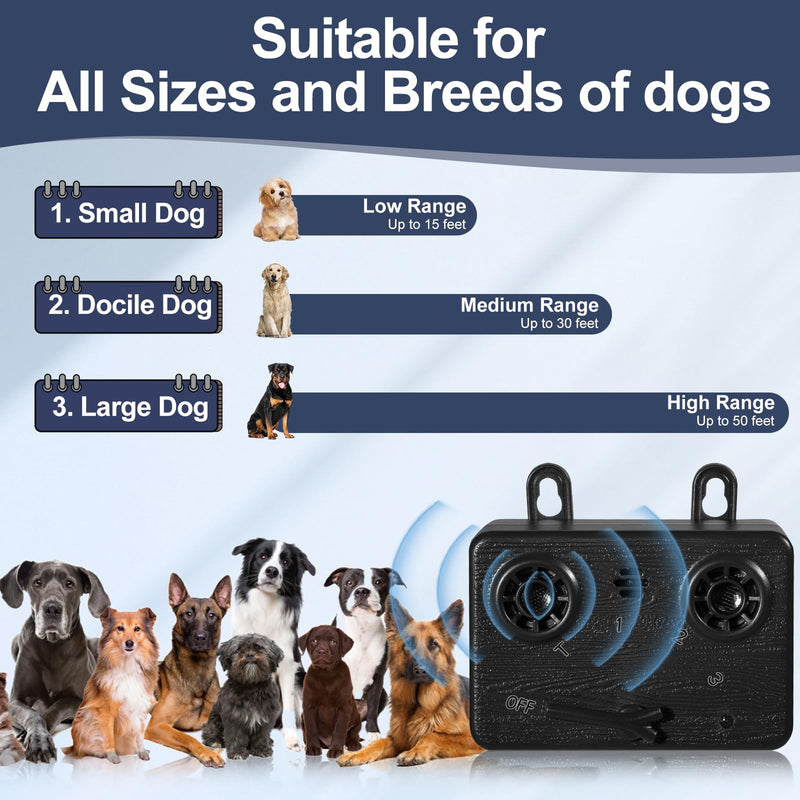 Anti Barking Devices for Dogs, Ultrasonic Dog Bark Control Devices with 3 Modes, 50FT Bark Box Dog Barking Deterrent Devices, Dog Barking Silencer Indoor & Outdoor Safe S 1pcs Black - PawsPlanet Australia