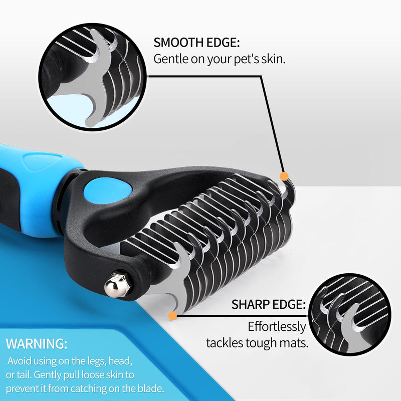 Dog Detangler Spray, Natural Dog Leave in Conditioner Spray with Deshedding Brush and Metal Comb, for Grooming and Mat Removal (Lavender)