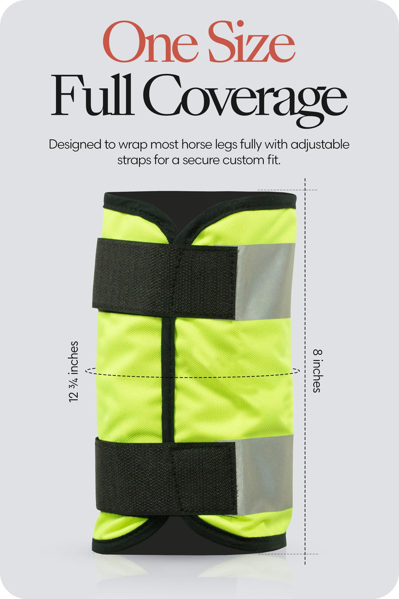 HORZE Reflective Leg Wraps for Horse-Pair - Yellow - One Size - PawsPlanet Australia