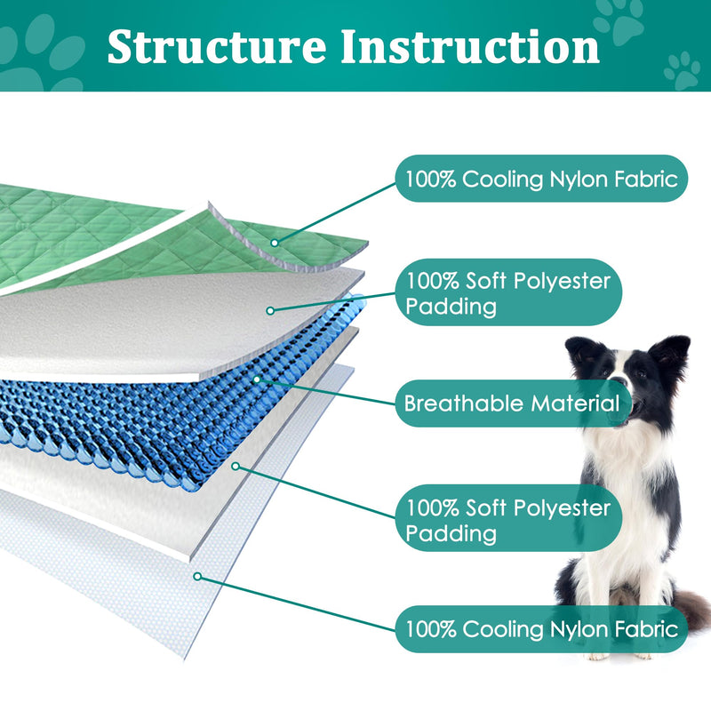 Cooling Blanket for Dogs, Dog Cooling Mat & Bed - Lightweight, Durable & Breathable Pet Throw for Couch, Sofa, Car and Furniture Protector, Reversible Design, Easy to Clean, 28"x40", Green M - PawsPlanet Australia