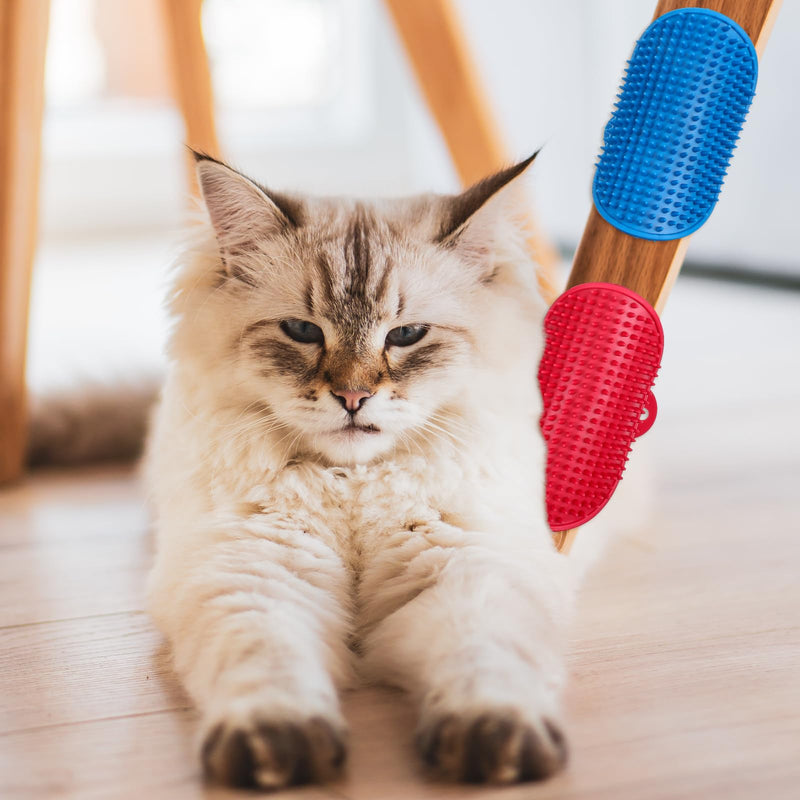 4 Pcs Cat Face Scratcher Silicone Grooming Strap Pad Cat Self Groomer Brushes Rubber Cats Massager for Indoor Climbing Frames Table Leg Cats Face Scratcher Adjustable - PawsPlanet Australia