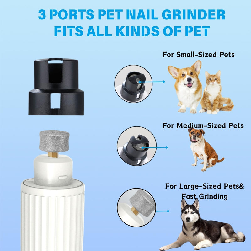 Dog Nail Trimmers and Dog Nail Grinder with 6 Lights, Quiet Dogs Grooming Kit with Cat Paw Clipper & Pet Paw File, Cordless Cat Nail Trimmer & Pet Nail Grinder for Large Medium Small Dog's Paw