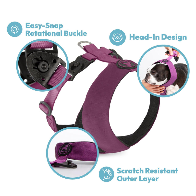Gooby Comfort X Harness Dual Snap - Turquoise, Large - No Pull Small Dog Harness with Rotational Buckles and Patented Choke-Free X Frame - Dog Harness for Medium Dogs No Pull and Small Dogs Regular Large Chest (19~23.25") - PawsPlanet Australia