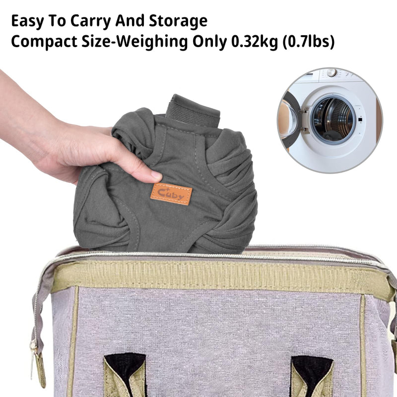 CUBY Swaddle Dog Sling Carrier for Small Dogs, Front Pet Sling Carrier Chest,Hands Free Adjustable Cat Sling Carrier Soft Cotton Reducing Pain Puppy Sling Carrier for Small Pet Up to 10lb (Dark Gray) Dark Gray - PawsPlanet Australia