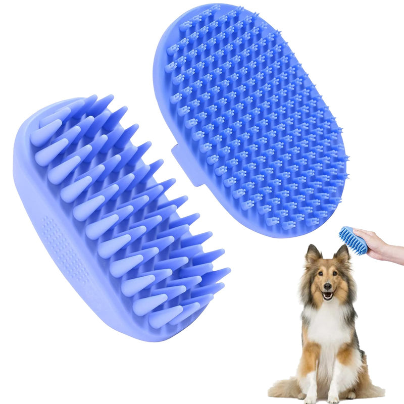 Pet Grooming Bath Brush Cat Dog Brush for Long/Short Hair Rubber Shower Scrubbing and Soothing Massage Essential Puppy Accessories Calming Excellent Cleaning Ergonomic Durable Reusable Blue - PawsPlanet Australia