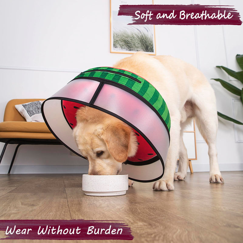 Inflatable Dog Cone Collar with Enhanced Anti-Licking, Soft Neck Donut for Dogs Cats, Recovery Pet Cone Collar After Surgery for Large Medium Small Dogs… (Watermelon, Medium) Watermelon - PawsPlanet Australia