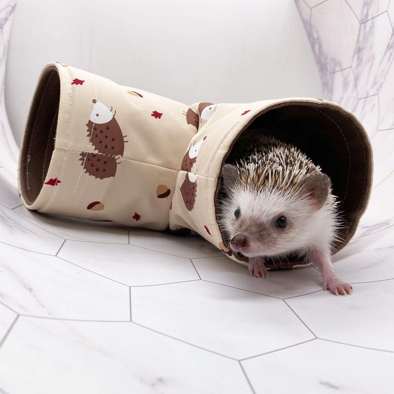 3-Way Small Animal Tunnel Collapsible Pet Play Toy Tunnel Tube for Dwarf Rabbit Hamster Guinea Pig Toys Chinchilla Sugar Glider Hedgehog Hideout Cave Beige - PawsPlanet Australia