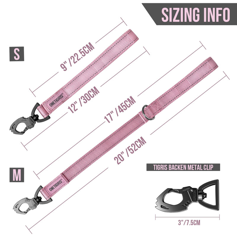 OneTigris Short Traffic Dog Leash for Small Medium Large Dogs(Pink,S) S Pink - PawsPlanet Australia