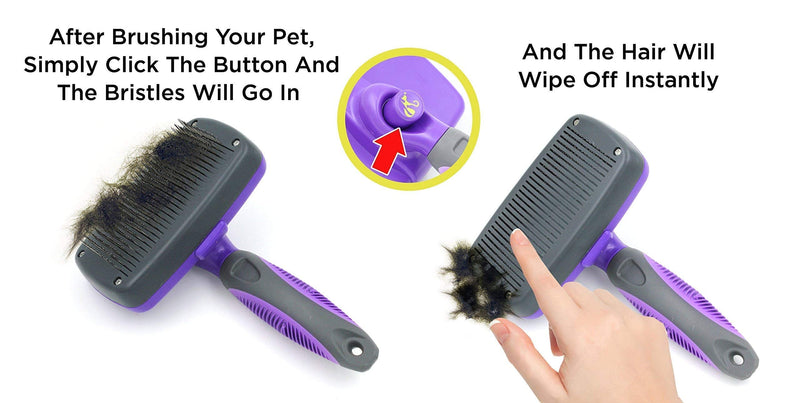 Hertzko Slicker Brush and Soft Pet Brush Bundle - PawsPlanet Australia