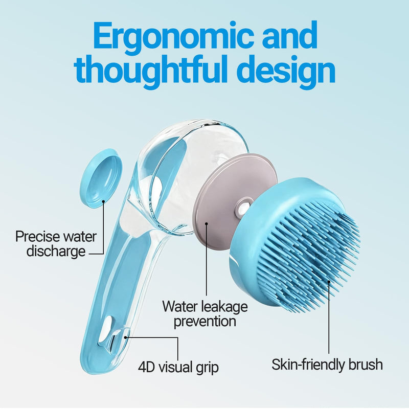 Pet Bath Brush, 2Pcs Dog Bath Brush 2 in 1 Dog Shampoo Brush with Built-in Soap Dispenser for Showering Long Short Haired Dogs Cats