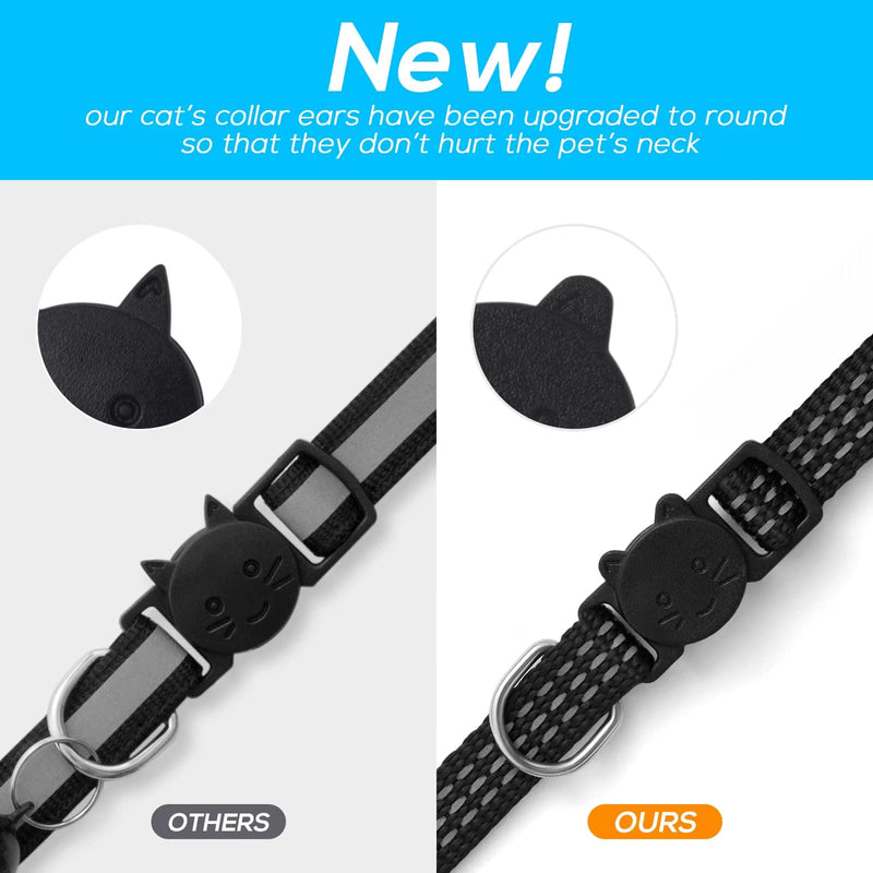 Upgraded Version 6 Pack Reflective Cat Collars with Bell,Breakaway Safety Kitten Collar,Adjustable 7''-12'',for Girl Boy Cats,Pet Supplies,Stuff,Accessories 6 Colors - PawsPlanet Australia