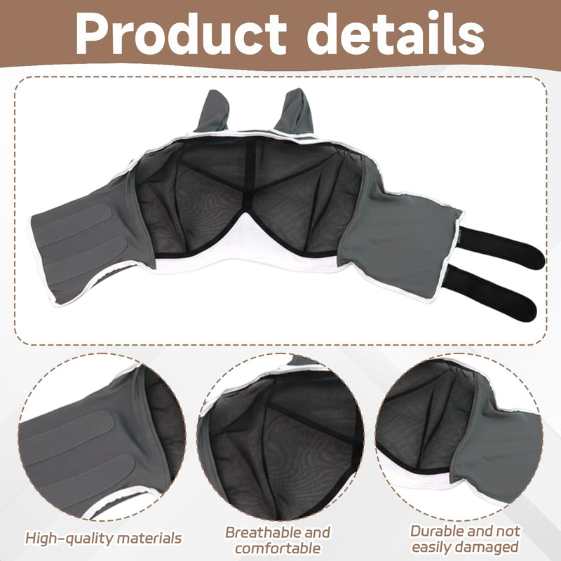 Fly Masks for Horses, Horse Fly Mask, Fly Protection for Outdoor Grazing and Hot Weather Riding, Comfortable Fit for Horses