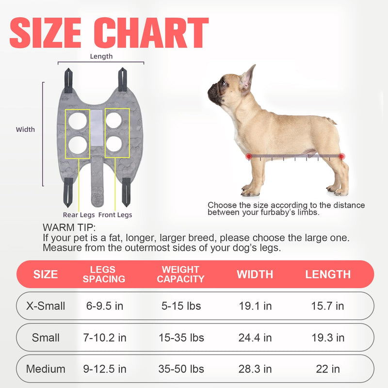 PAWCHIE Dog Grooming Hammock Harness for Dogs & Cats with Pet Nail Clipper Trimmer,Cat Hanger Sling for Trimming Clipping Nails,Warm Plush Dog Hammock Restraint Bag for Small Medium Large Dogs,Grey S Grey 1 - PawsPlanet Australia